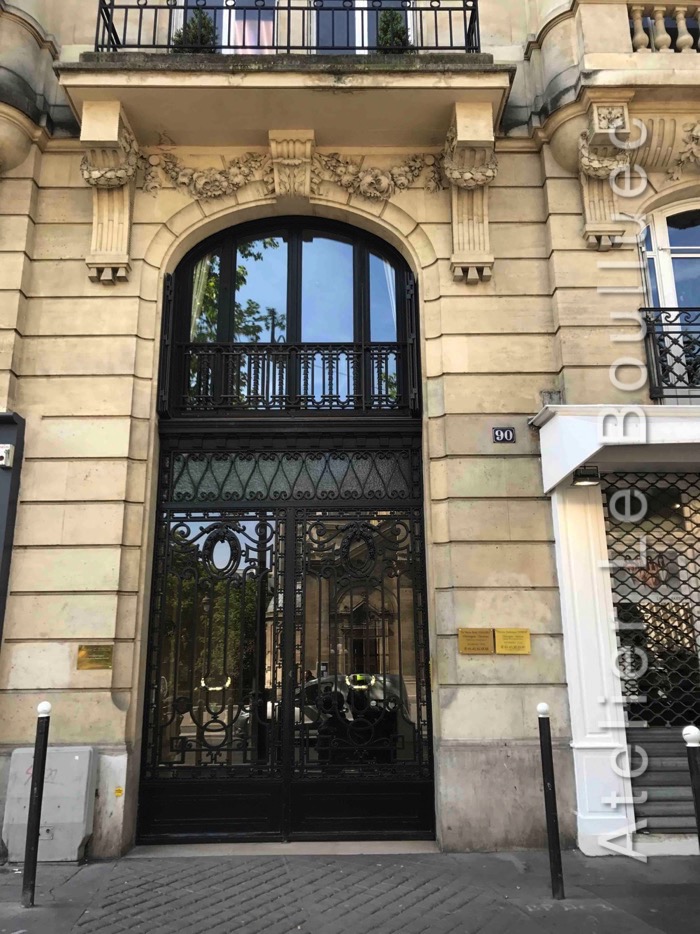 Porte Cochère Acier - 68 BD DU MONTPARNASSE PORTE FER FORGE AVEC BAIE D\'ENTRESOL