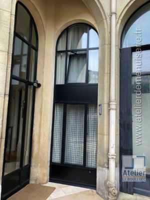 2020 03 - FAÇADE ACIER EN ARC SURBAISSÉ AVEC OUVRANT 41 RUE BOULARD PARIS 14 - RESULTAT