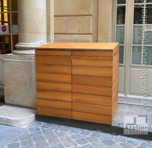 2020 07 - ABRI POUBELLES EN IROKO À L'ATELIER - RESULTAT
