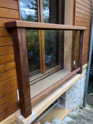 Garde Corps En Iroko Et Verre Feuilleté 2 - Starck