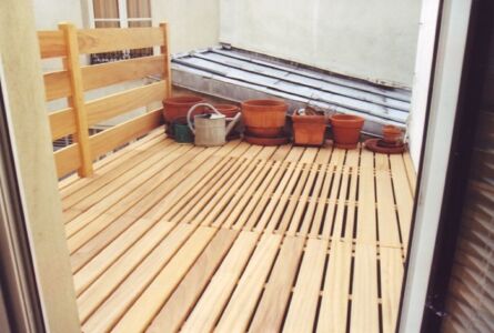 Plancher Terasse Iroko Garde Corps Sur Toit En Pente 1